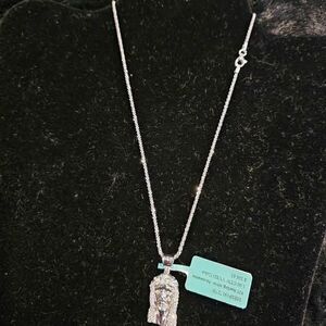 1.0CTW VVSD Moissanite .925 Pendant on 16" Rope Chain
